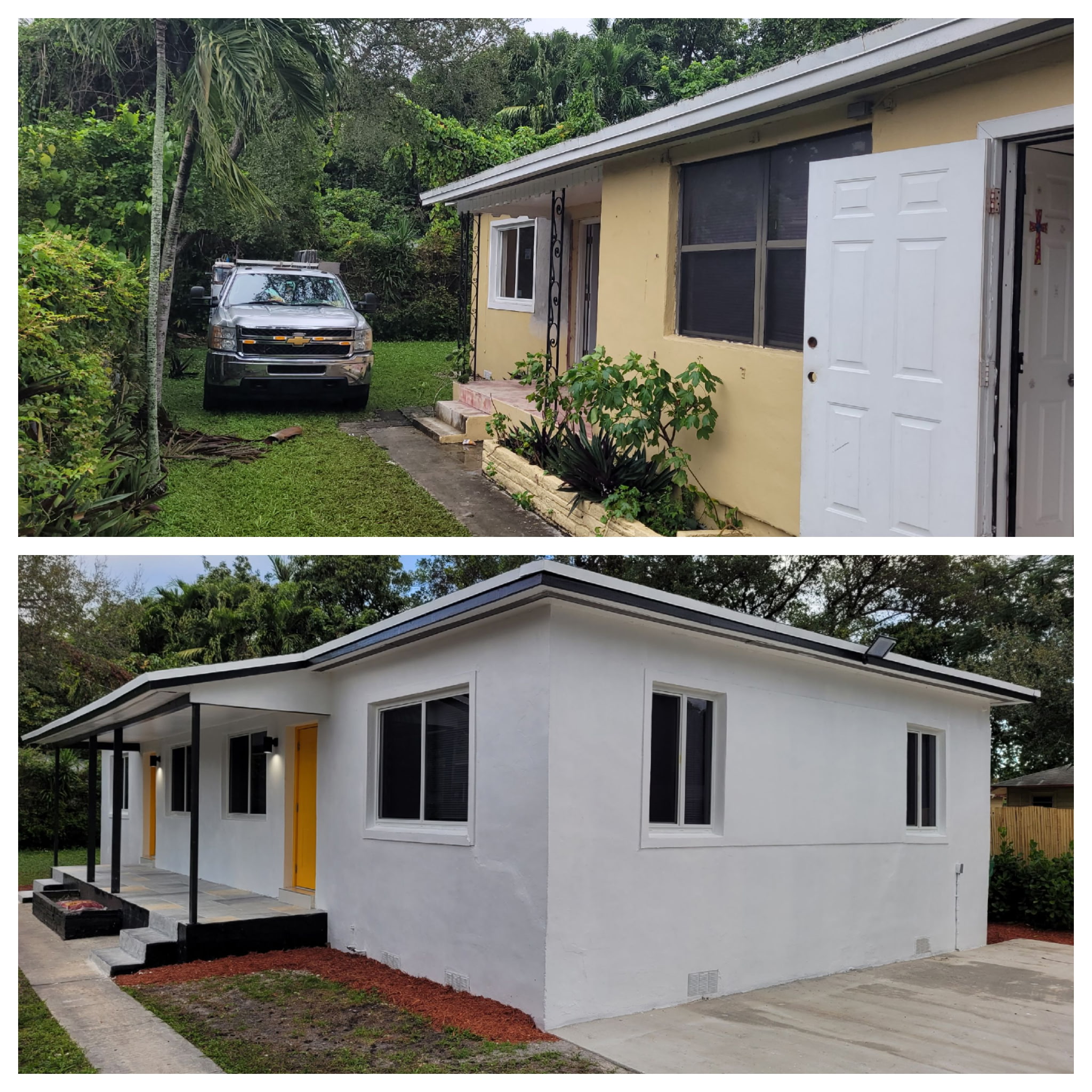 Before and after renovation of a South Florida home by Florida Home Experts